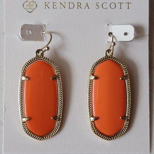 Kendra Scott Elle Earrings with Orange Center
